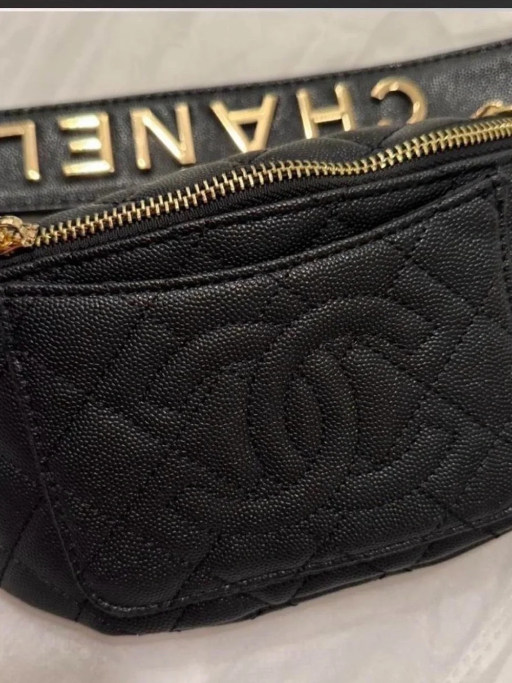 Chanel Black Quilted Leather Crossbody makeup Pouch with Gold Hardware. NWT. - Picture 1 of 7